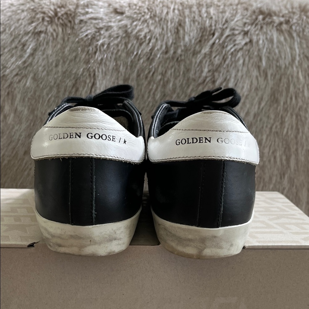 Golden Goose Black and White Leather Sneakers - Picture 4 of 6